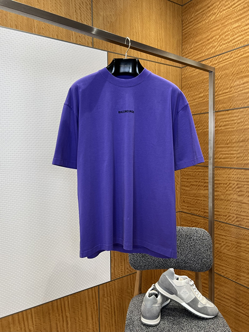 バレンシアガコピー BALENCIAGA カラーブロック刺繍りクルーネック半袖Tシャツ