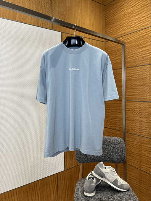 バレンシアガコピー BALENCIAGA カラーブロック刺繍りクルーネック半袖Tシャツ