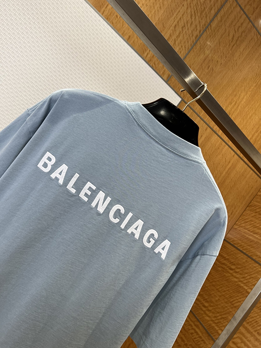 バレンシアガコピー BALENCIAGA カラーブロック刺繍りクルーネック半袖Tシャツ