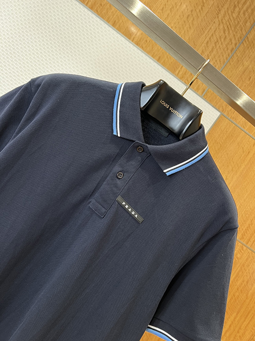 プラダブランドコピー ロゴ入り半袖ポロシャツ