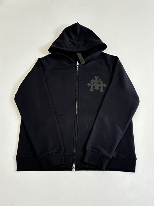 クロムハーツ クロス柄フリースジップアップスウェットジャケット