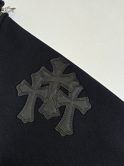 クロムハーツ クロス柄フリースジップアップスウェットジャケット