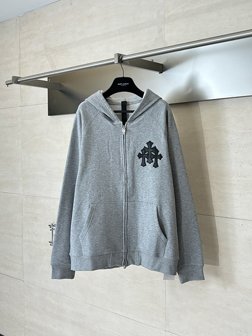 クロムハーツ クロス柄フリースジップアップスウェットジャケット