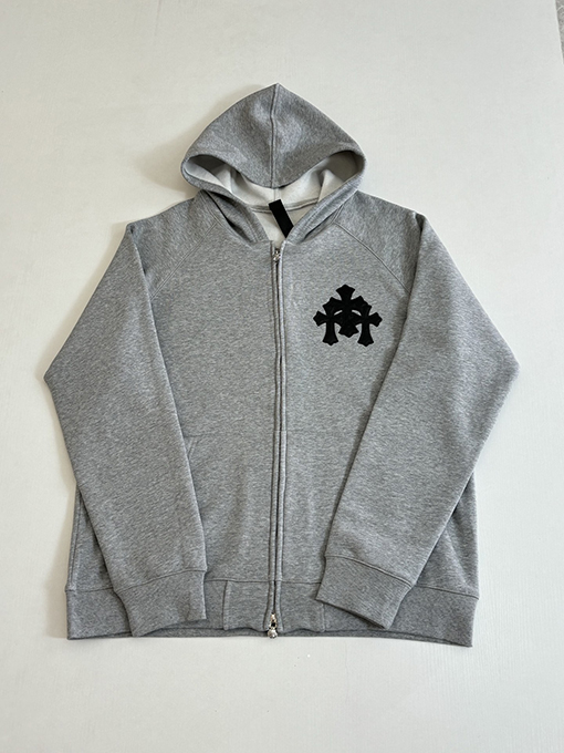 クロムハーツ クロス柄フリースジップアップスウェットジャケット