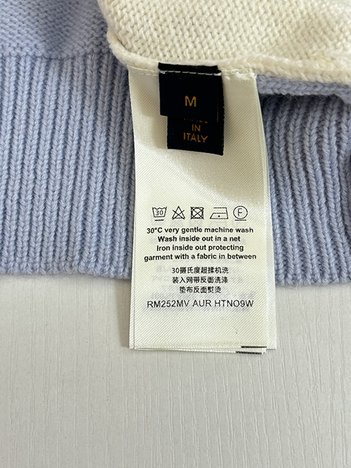 ルイヴィトン 新モデルロゴ刺繍入りカラーブロックVネックニットカーディガン