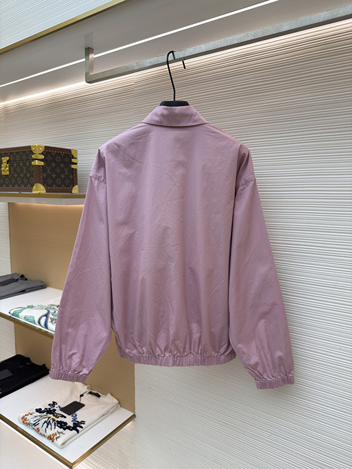 プラダブランドスーパーコピー ジッパー付き長袖刺繍ロゴジャケット