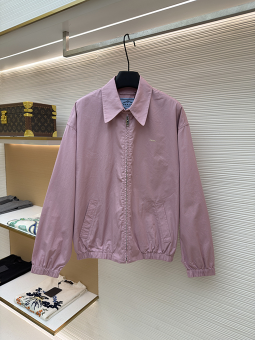 プラダブランドスーパーコピー ジッパー付き長袖刺繍ロゴジャケット
