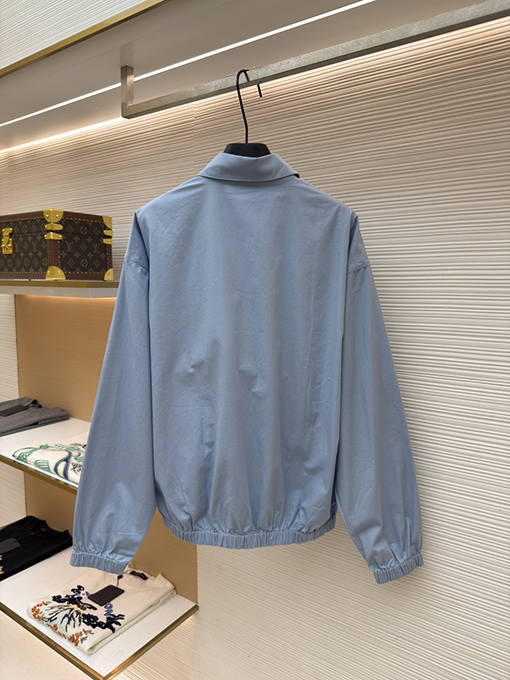 プラダブランドスーパーコピー ジッパー付き長袖刺繍ロゴジャケット