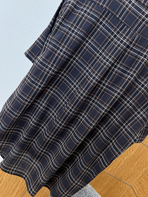 クロムハーツスーパーコピー カラーブロックチェック柄のジップアップ半袖襟付きシャツ