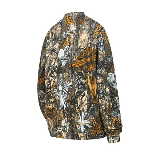 クロムハーツ x ナイキ x ドレイクノクタスーパーコピー 全体に馬蹄形のサンスクリット文字がプリントされた長袖シャツ