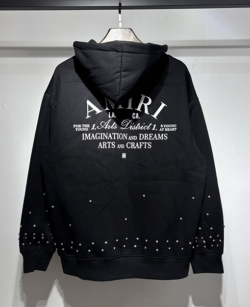 アミリスーパーコピー AMIRI フリース裏地付きひし形柄のフード付きスウェットシャツ
