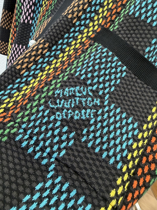 ルイヴィトンコピー チェック柄ジャカードニット半袖ポロシャツ