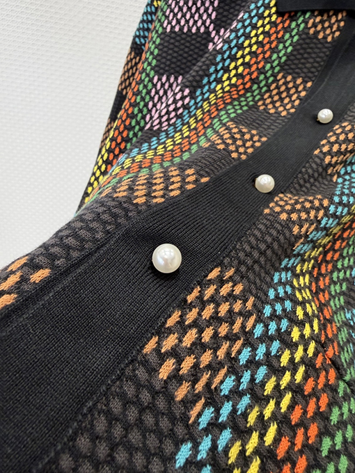 ルイヴィトンコピー チェック柄ジャカードニット半袖ポロシャツ