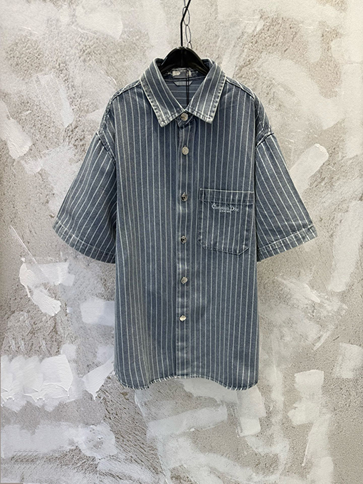 ディオール Christian Dior Couture 新作デニムストライプ刺繍シャツジャケット