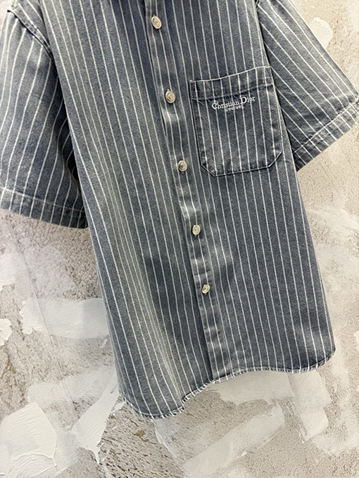 ディオール Christian Dior Couture 新作デニムストライプ刺繍シャツジャケット