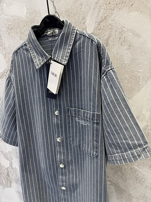 ディオール Christian Dior Couture 新作デニムストライプ刺繍シャツジャケット