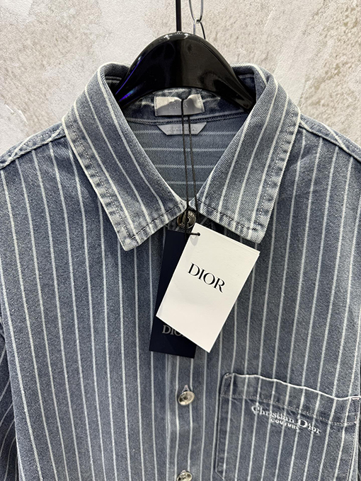 ディオール Christian Dior Couture 新作デニムストライプ刺繍シャツジャケット