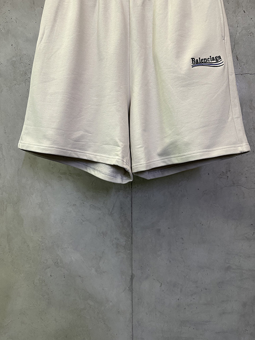 バレンシアガブランドコピー Balenciaga コーラウェーブロゴ刺繍入りカジュアルショーツ