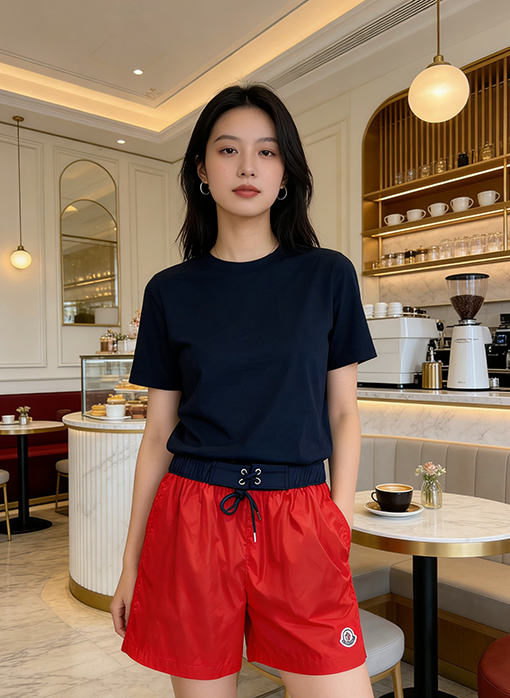 モンクレール ロゴ入りドローストリングカジュアルショーツ