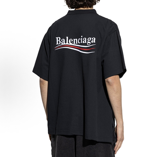 バレンシアガ BALENCIAGA 刺繍ロゴ入りの半袖ポロシャツ