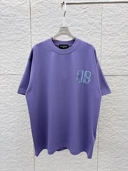 バレンシアガブランドコピー 3Dエポキシ樹脂文字ロゴ入り半袖Tシャツ