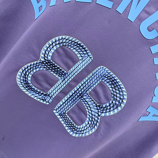 バレンシアガブランドコピー 3Dエポキシ樹脂文字ロゴ入り半袖Tシャツ