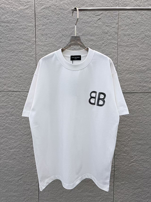 バレンシアガブランドコピー 3Dエポキシ樹脂文字ロゴ入り半袖Tシャツ