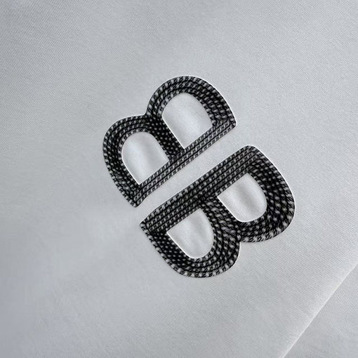 バレンシアガブランドコピー 3Dエポキシ樹脂文字ロゴ入り半袖Tシャツ