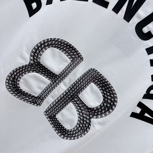 バレンシアガブランドコピー 3Dエポキシ樹脂文字ロゴ入り半袖Tシャツ