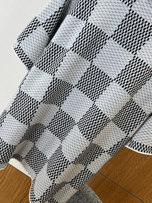 ルイヴィトン クラシックなチェッカーボードのジャカードニット半袖Tシャツ