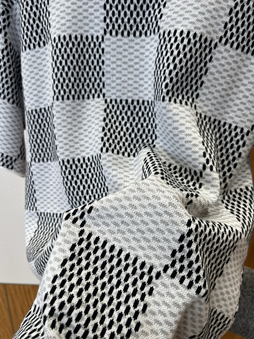 ルイヴィトン クラシックなチェッカーボードのジャカードニット半袖Tシャツ