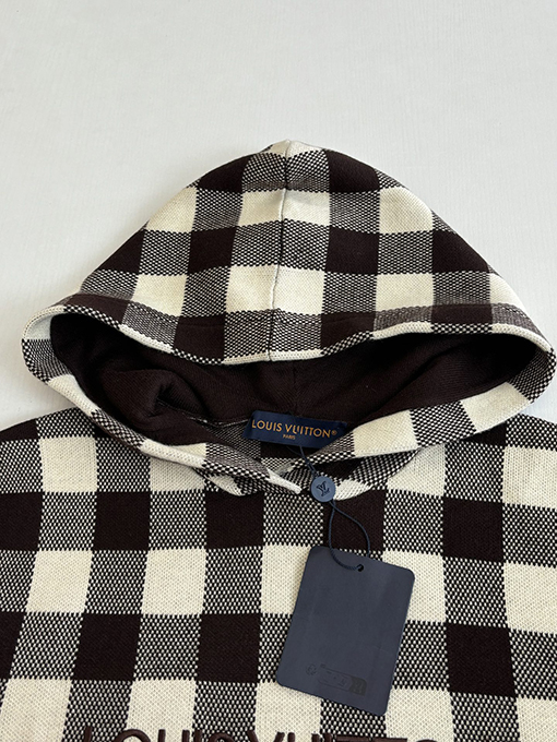 ルイヴィトンスーパーコピー LOUIS VUITTON Damler 早春コレクションチェック柄ジャカードニットパーカー