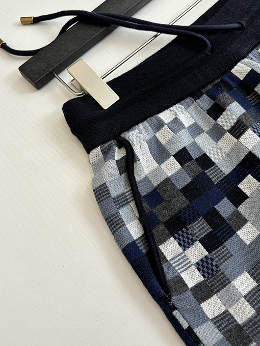 ルイヴィトン ピクセルチェッカーボードジャカードニットレザー刺繍ドローストリングショーツ