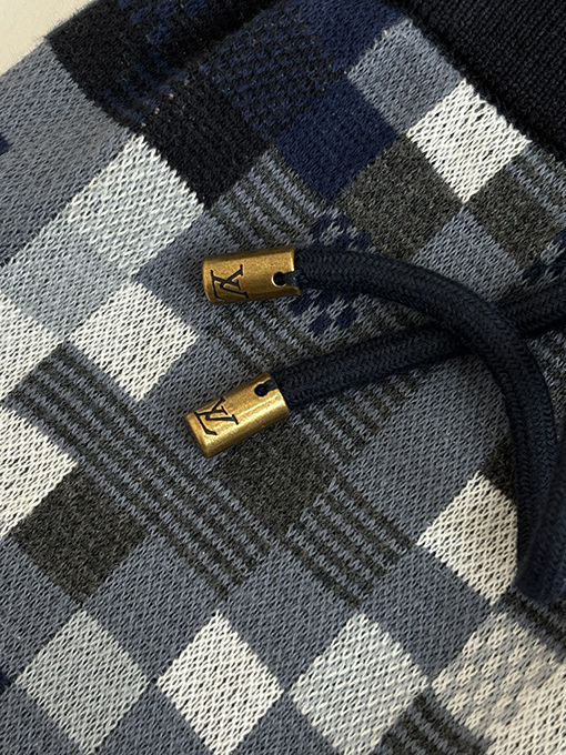 ルイヴィトン ピクセルチェッカーボードジャカードニットレザー刺繍ドローストリングショーツ