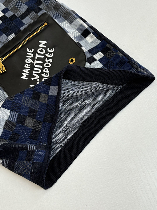 ルイヴィトン ピクセルチェッカーボードジャカードニットレザー刺繍ドローストリングショーツ
