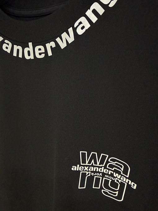 アレキサンダーワンコピー Alexander Wang ロゴプリント入り半袖Tシャツ