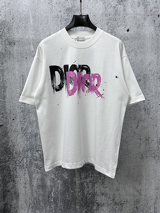 ディオールコピー DIOR レタープリントロゴ入り半袖Tシャツ