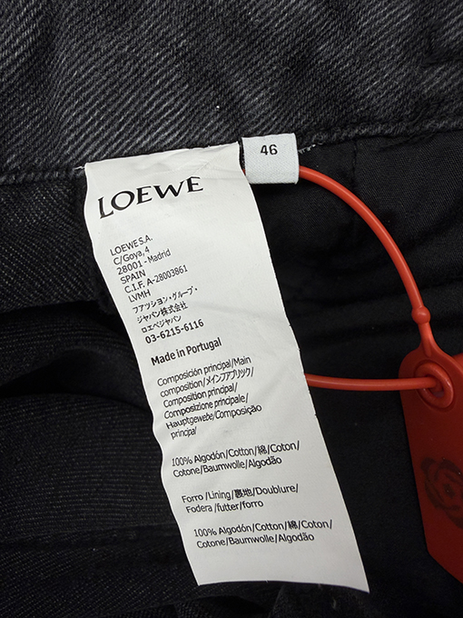 ロエベスーパーコピー レザーラベルウォッシュドジーンズ