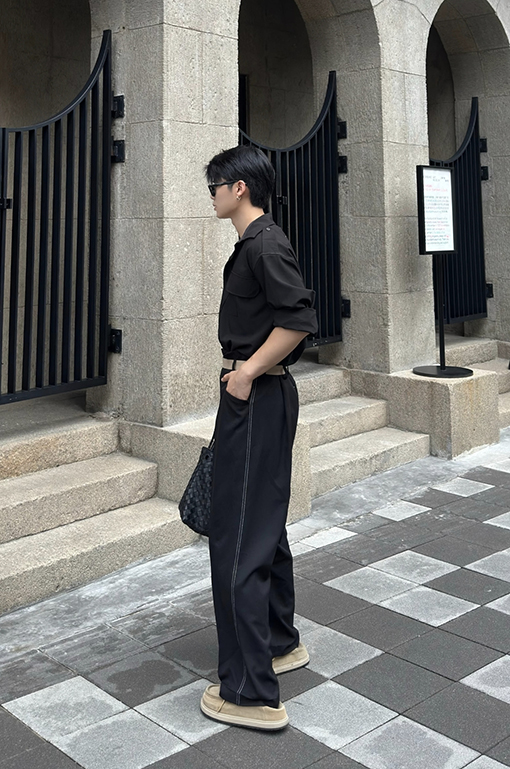 マルタンマルジェラ ベルト付きカジュアルパンツ