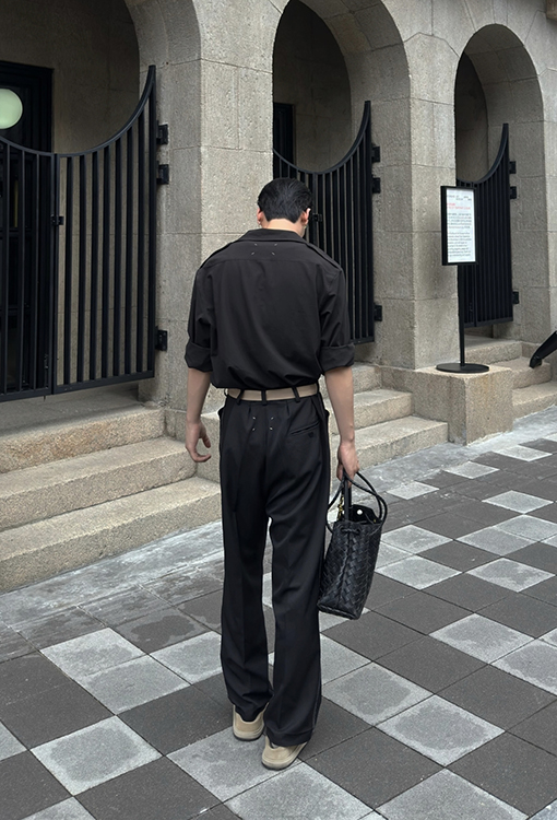 マルタンマルジェラ ベルト付きカジュアルパンツ