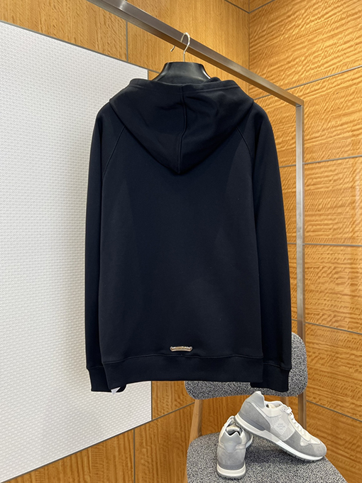 クロムハーツ クロス柄のフード付きジップアップスウェットジャケット