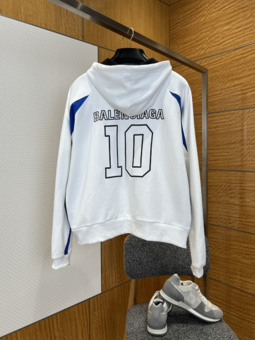 バレンシアガ BALENCIAGA NBA コラボレーションカラーブロックデザインのフード付きジップアップスウェットジャケット