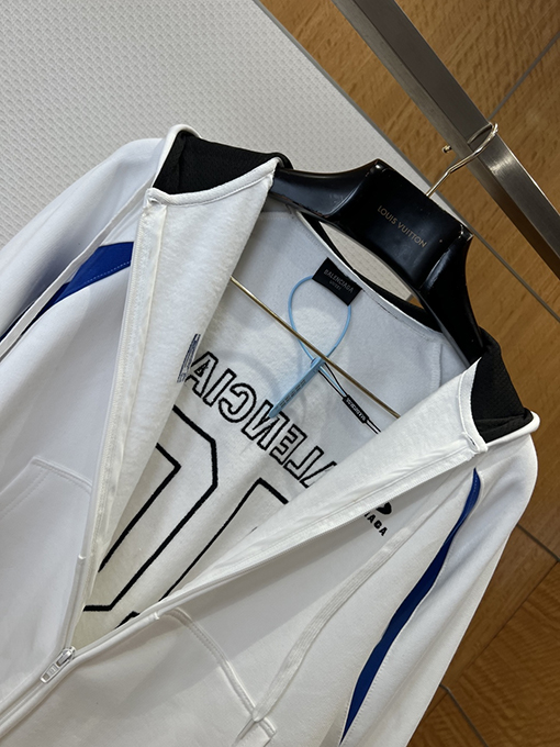 バレンシアガ BALENCIAGA NBA コラボレーションカラーブロックデザインのフード付きジップアップスウェットジャケット