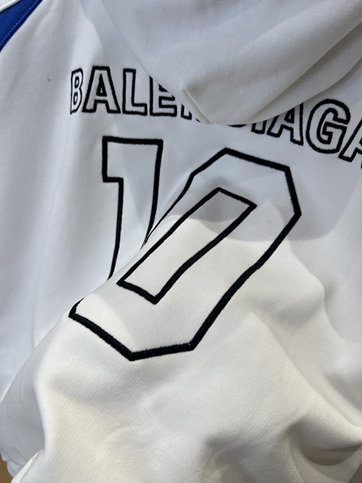 バレンシアガ BALENCIAGA NBA コラボレーションカラーブロックデザインのフード付きジップアップスウェットジャケット