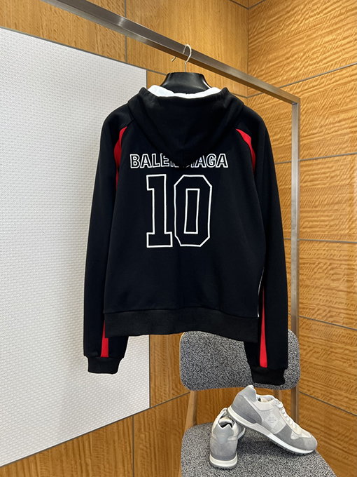 バレンシアガ BALENCIAGA NBA コラボレーションカラーブロックデザインのフード付きジップアップスウェットジャケット