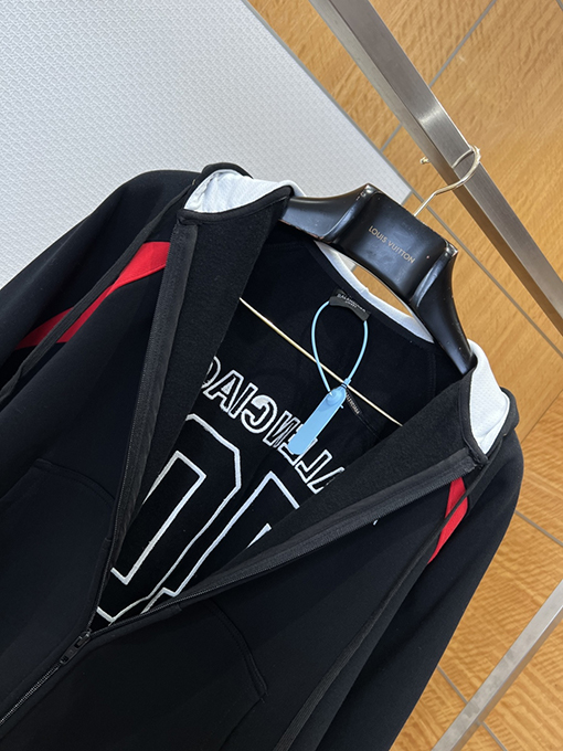 バレンシアガ BALENCIAGA NBA コラボレーションカラーブロックデザインのフード付きジップアップスウェットジャケット