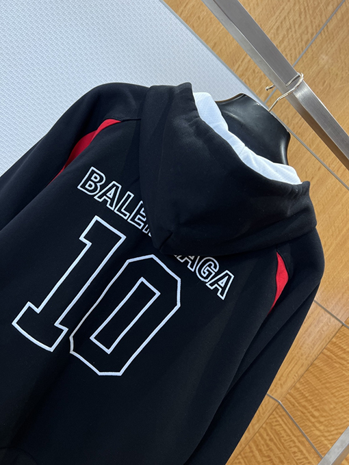 バレンシアガ BALENCIAGA NBA コラボレーションカラーブロックデザインのフード付きジップアップスウェットジャケット