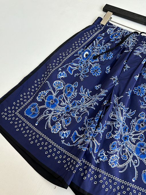 グッチ ブルーペイズリー カシュー ペイズリープリント ショートパンツ