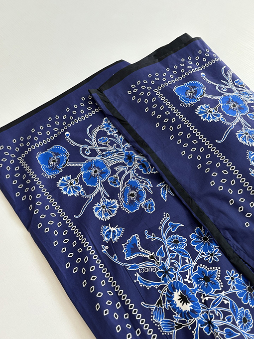 グッチ ブルーペイズリー カシュー ペイズリープリント ショートパンツ