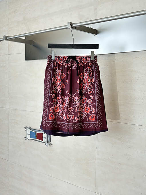 グッチ ブルーペイズリー カシュー ペイズリープリント ショートパンツ